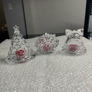 Crystal Votive Candle Holders - set of three